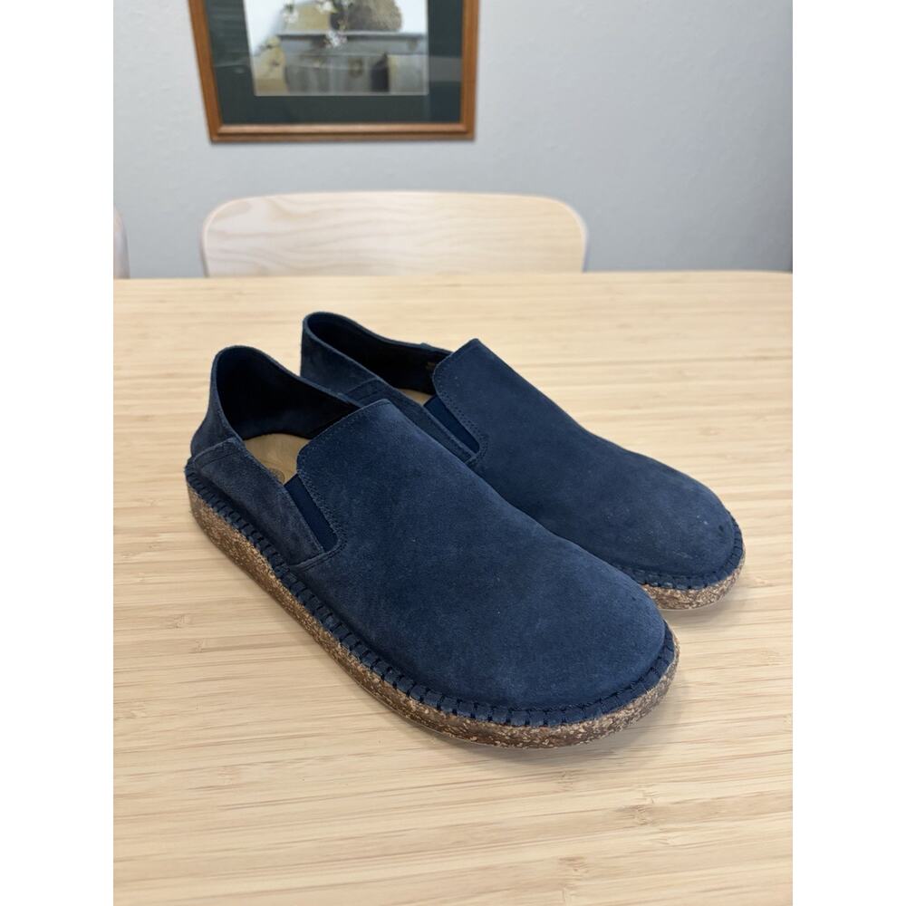 Birkenstock Callan Navy Suede Leather Slip-On Shoes Size 40